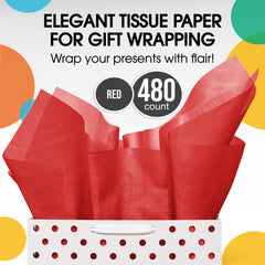 Red Tissue Paper 20 in. x 30 in. | 480 Sheets