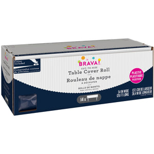 True Navy Plastic Table Cover Roll with Cutter - 54 x 126 ft