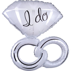 Elegant "I Do" Wedding Ring Foil Balloon