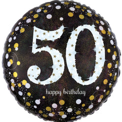 Sparkling 50th Birthday Foil Balloon - 18 Inch