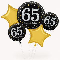 Sparkling 65th Birthday Foil Balloon Bouquet