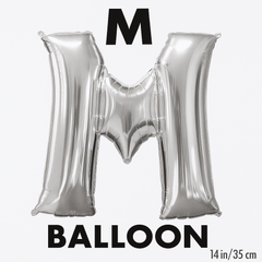 Silver Metallic Letter "M" Foil Balloon