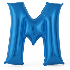 Royal Blue Foil Letter M Balloon