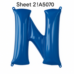 Royal Blue Letter N Foil Balloon