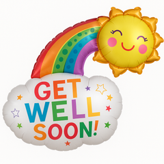 Get Well Soon Rainbow & Sun Foil SuperShape Balloon
