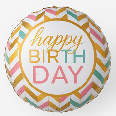 Metallic Celebration Happy Birthday Foil Balloon