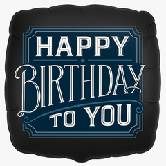 Stylish Happy Birthday Metallic Balloon - 18" Foil