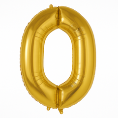 Gold Number 0 Foil Balloon - 50 Inch Metallic Celebration Decor