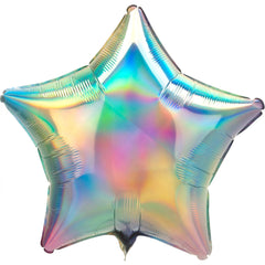 Iridescent Star Shaped Foil Balloon - 18 Inch