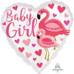 Flamingo Baby Girl Foil Mylar Balloon - 18 Inches