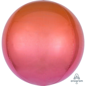 Red & Orange Ombre Orbz Foil Balloon 16 inch
