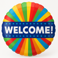 Vibrant Welcome Metallic Mylar Balloon - 18 Inch