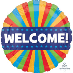 Vibrant Welcome Metallic Mylar Balloon - 18 Inch