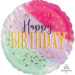 Vibrant Watercolor Birthday Mylar Balloon