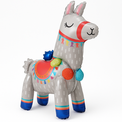 Whimsical Llama Foil Balloon Sitter