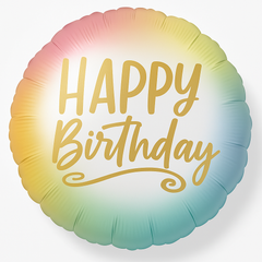 Metallic Ombre Happy Birthday Balloon - 18" Foil