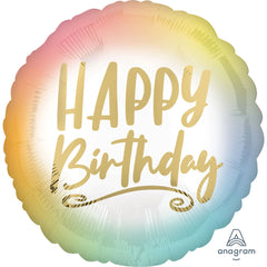 Metallic Ombre Happy Birthday Balloon - 18" Foil