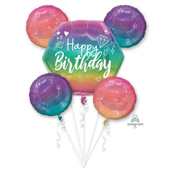Sparkle Birthday Foil Balloon Bouquet - 5 Piece Set