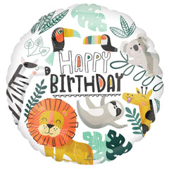 Jungle Safari "Get Wild" Birthday Foil Balloon