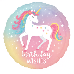 Enchanted Unicorn Birthday Mylar Balloon - 18"