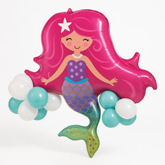 Enchanting Mermaid Shaped Foil Balloon Kit