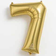 Metallic Gold Number 7 Foil Balloon