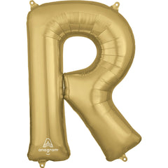 Gold Foil Letter R Balloon - Metallic Mylar Party Decor