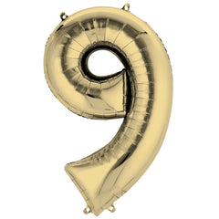 Metallic Gold Number 9 Foil Balloon