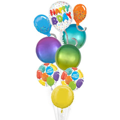 Vibrant Birthday Celebration Foil Balloon Bouquet
