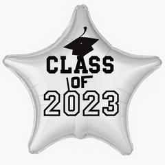Class of 2023 White Star Foil Balloon