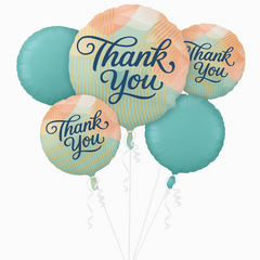 Elegant Metallic Thank You Foil Balloon Bouquet - 5 Piece Set