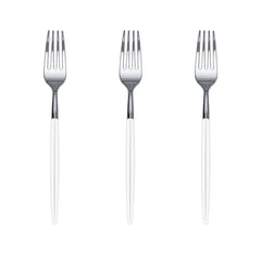 Trendables Forks White/Silver | 20 Count