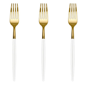 Trendables Forks White/Gold | 480 Count