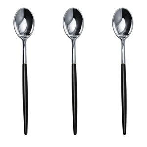 Trendables Spoons Black/Silver | 20 Count