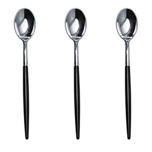 Trendables Spoons Black/Silver | 480 Count