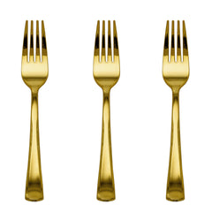 Exquisite Classic Gold Plastic Forks | 20 Count