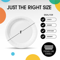 9 In. White Paper Plates - 20 Ct.