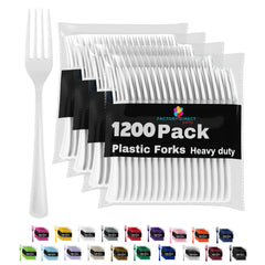 Heavy Duty White Plastic Forks | Case of 1200