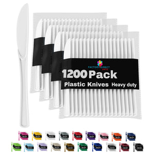 Heavy Duty White Plastic Knives - 7.75 in. | Case of 1200