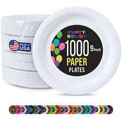 9 in. White Paper Plates | Case of 1000