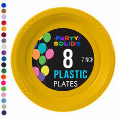 7 in. Yellow Plastic Plates | 8 Count