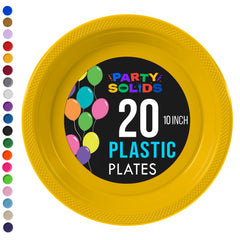 10 in. Yellow Plastic Plates | 20 Ct.