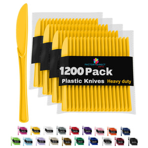 Heavy Duty Yellow Plastic Knives - 7.75 in. | Case of 1200