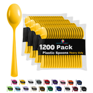 Heavy Duty Yellow Plastic Spoons | 7 in. | Case of 1200