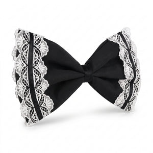 Dark Creepy Doll Lace Bow Headband - Halloween Costume Accessory