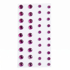 Sparkling Purple Hair Gems Set - 50 Pieces