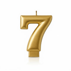 Metallic Gold Number 7 Birthday Candle | 3.25 In.
