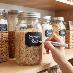 Customizable Chalkboard Sticker Labels, 50 Pack