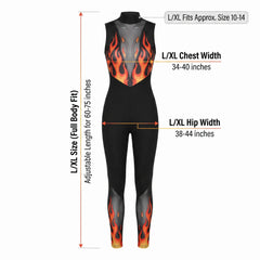 Fiery Devil Flames Catsuit Costume - L/XL