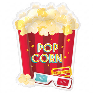 Movie Night Popcorn Shaped Paper Plates, 10.5-Inch, 20-Pack - 10.5 in.